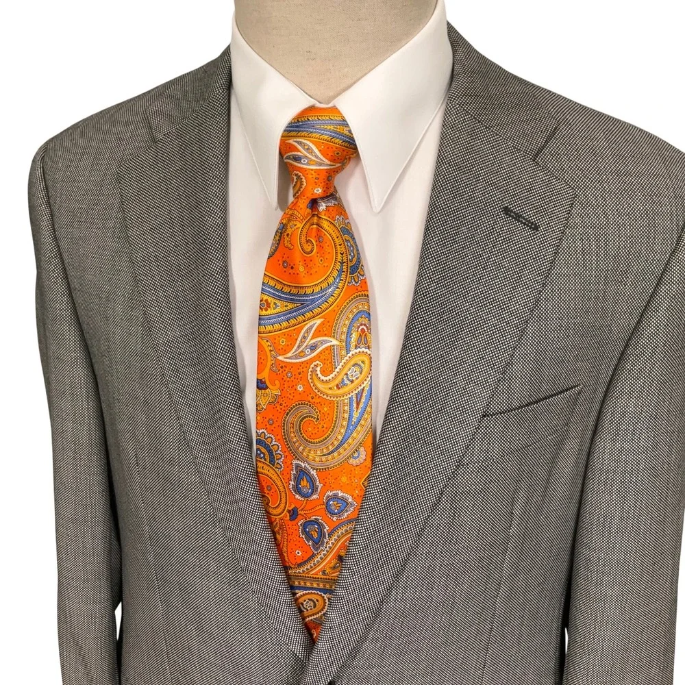 Hickey Freeman Blazer Mens 40R Gray  Birdseye Worsted Wool 2-Button VTG USA